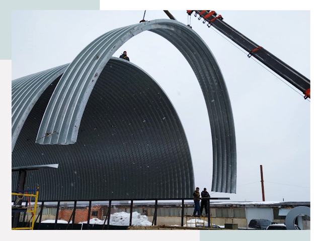 Полукруглые ангары в Кургане